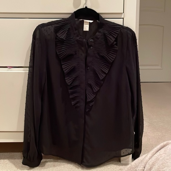 Black button down blouse - Picture 1 of 1